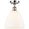 Bristol Glass 9" Semi-Flush Mount - Polished Nickel - Matte White Sha