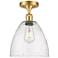 Bristol Glass 9" Semi-Flush Mount - Satin Gold - Seedy Shade