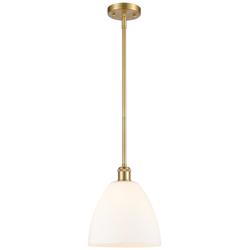 Bristol Glass 9" Wide Gold Stem Hung Mini Pendant w/ Matte White Shade
