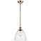 Bristol Glass 9" LED Mini Pendant - Antique Brass - Seedy Shade