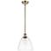 Bristol Glass 9" Mini Pendant - Antique Brass - Clear Shade