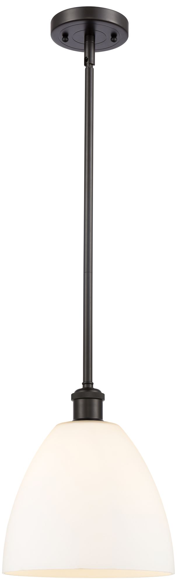 Bristol Glass 9" Mini Pendant - Oil Rubbed Bronze - Matte White Shade