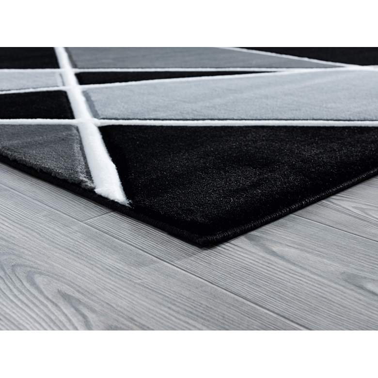 Image 3 Bristol Kanza 10872 5'3"x7'6" Smoke Gray Black Area Rug more views