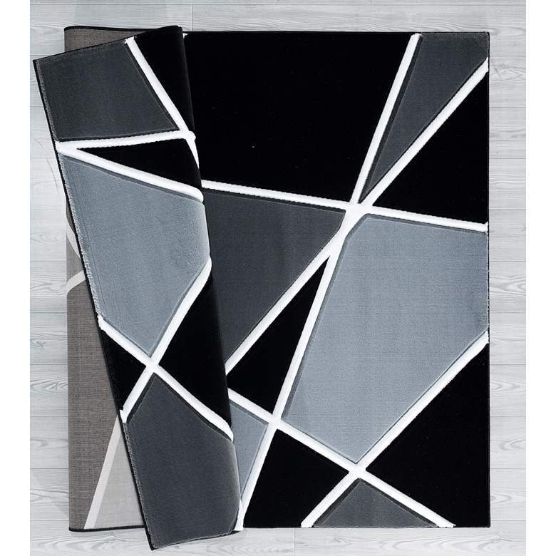 Image 4 Bristol Kanza 10872 5'3"x7'6" Smoke Gray Black Area Rug more views