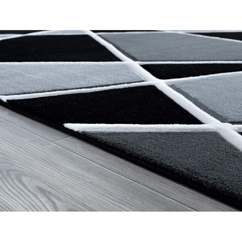 Image 5 Bristol Kanza 10872 5'3"x7'6" Smoke Gray Black Area Rug more views