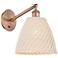 Bristol Natural 11" High Antique Copper Adjustable Sconce w/ Natural Shade