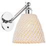 1_Bristol Natural 11" High Polished Chrome Adjustable Sconce w/ Natural Shade