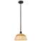 Bristol Natural II 11.75"W Oil Rubbed Bronze Mini Pendant w/ Natural Shade