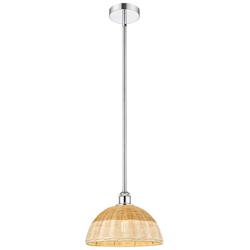 Bristol Natural II 11.75"W Polished Chrome Mini Pendant w/ Natural Shade