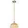 Bristol Natural II 11.75" Wide Antique Brass Mini Pendant w/ Natural Shade