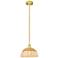 Bristol Natural II 11.75" Wide Satin Gold Mini Pendant w/ Natural Shade