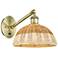 Bristol Natural II 11" High Brass Adjustable Sconce w/ Natural Shade