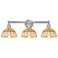 Bristol Natural II 12"H 3-Light Satin Nickel Vanity Light w/ Natural Shade