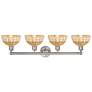 Bristol Natural II 12"H 4-Light Satin Nickel Vanity Light w/ Natural Shade