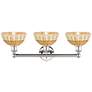 Bristol Natural II 12" High 3-Light Nickel Vanity Light w/ Natural Shade
