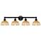 Bristol Natural II 12" High 4-Light Bronze Vanity Light w/ Natural Shade