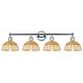 Bristol Natural II 12" High 4-Light Chrome Vanity Light w/ Natural Shade