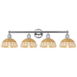 Bristol Natural II 12" High 4-Light Chrome Vanity Light w/ Natural Shade