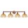 Bristol Natural II 12" High 4-Light Copper Vanity Light w/ Natural Shade