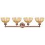 Bristol Natural II 12" High 4-Light Copper Vanity Light w/ Natural Shade