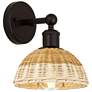 Bristol Natural II 12" High Oil Rubbed Bronze Sconce w/ Natural Shade