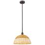 1_Bristol Natural II 15.75"W Oil Rubbed Bronze Mini Pendant w/ Natural Shade