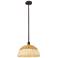 Bristol Natural II 15.75"W Oil Rubbed Bronze Mini Pendant w/ Natural Shade