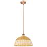1_Bristol Natural II 15.75" Wide Antique Copper Mini Pendant w/ Natural Shade