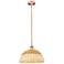 Bristol Natural II 15.75" Wide Antique Copper Mini Pendant w/ Natural Shade