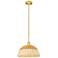 Bristol Natural II 15.75" Wide Satin Gold Mini Pendant w/ Natural Shade