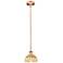 Bristol Natural II 7.5" Wide Antique Copper Mini Pendant w/ Natural Shade