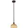 Bristol Natural II 9" Wide Oil Rubbed Bronze Mini Pendant w/ Natural Shade