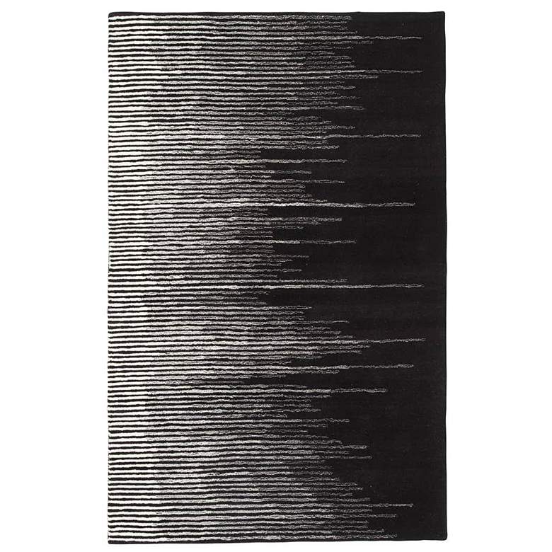 Image 1 Bristol Tabo BRI21 5'x8' Black and Cream Striped Area Rug