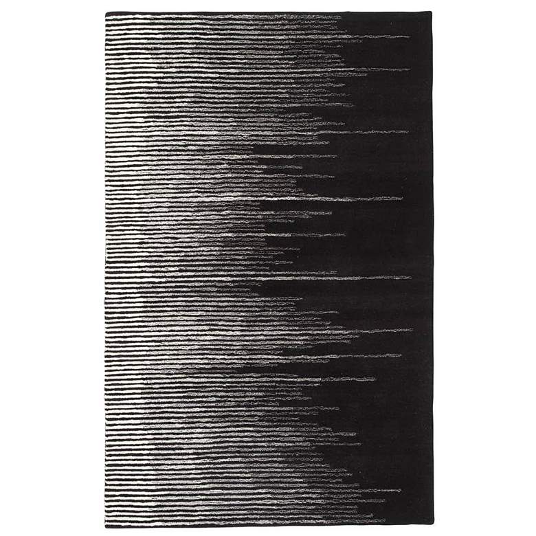 Image 1 Bristol Tabo BRI21 5&#39;x8&#39; Black and Cream Striped Area Rug