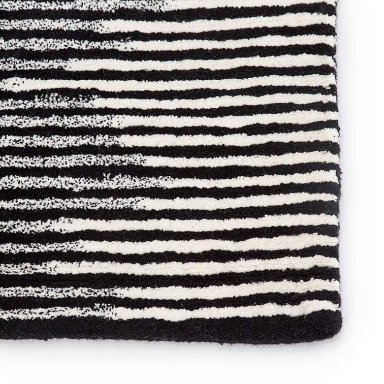 Image 4 Bristol Tabo BRI21 5'x8' Black and Cream Striped Area Rug more views