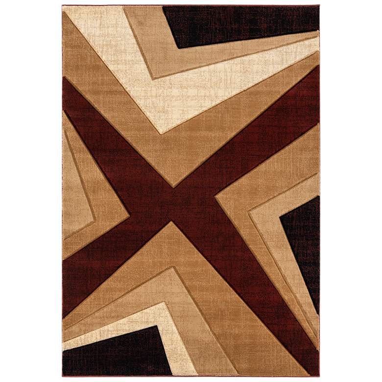 Image 2 Bristol Zine 10034 5'3"x7'6" Burgundy Brown Area Rug