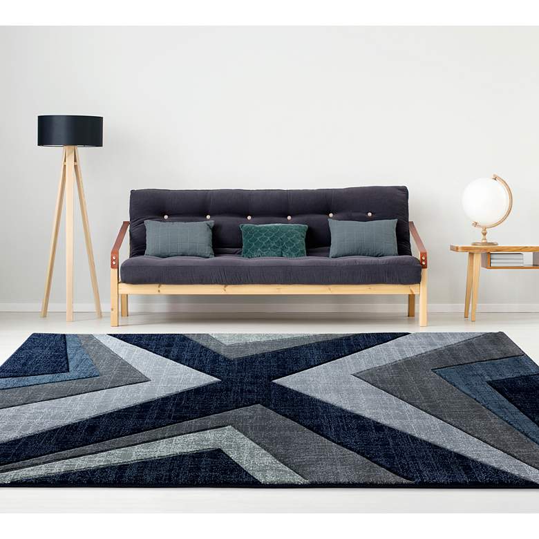 Image 1 Bristol Zine 10064 5'3"x7'6" Navy Blue Rectangular Area R