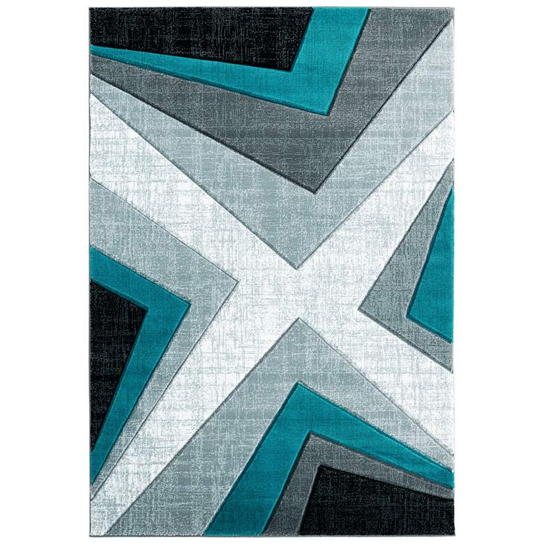 Image 2 Bristol Zine 10069 5'3"x7'6" Turquoise Rectangular Area R