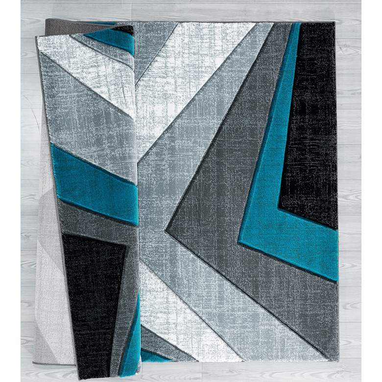 Image 5 Bristol Zine 10069 5'3"x7'6" Turquoise Rectangular Area R more views