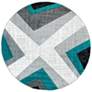 Thumbnail1 of Bristol Zine 10069 7'10"x7'10" Turquoise Round Area Rug