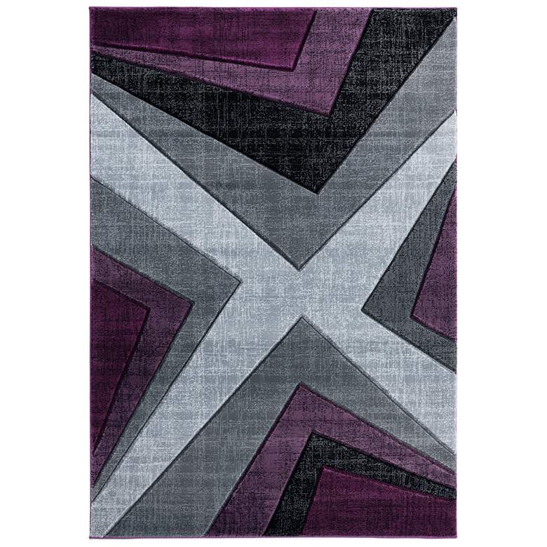 Image 2 Bristol Zine 10082 5'3"x7'6" Plum Gray Rectangular Area R
