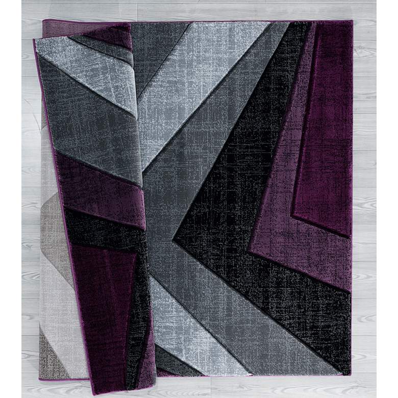Image 5 Bristol Zine 10082 5'3"x7'6" Plum Gray Rectangular Area R more views
