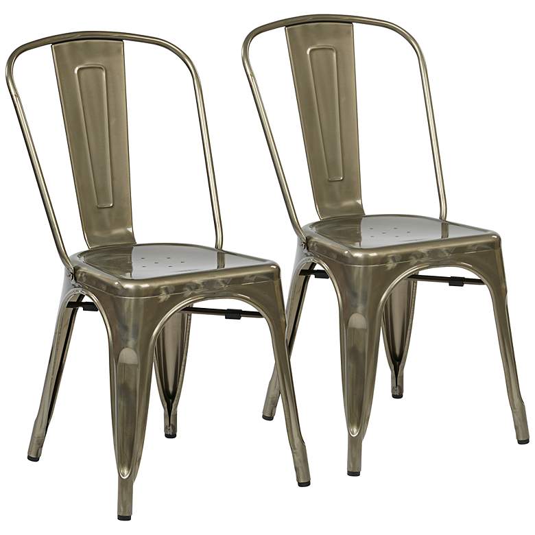 Image 1 Bristow Set of 2 Gunmetal Dining Chairs