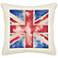British Flag Cream Canvas 18" Square Pillow