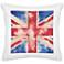 British Flag White Canvas 18" Square Decorative Pillow