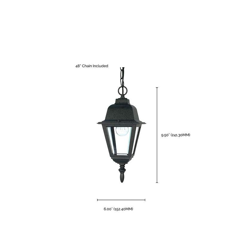 Image 3 Briton 1 Light 10" Hanging Lantern with Clear Glass - Textured Black more views