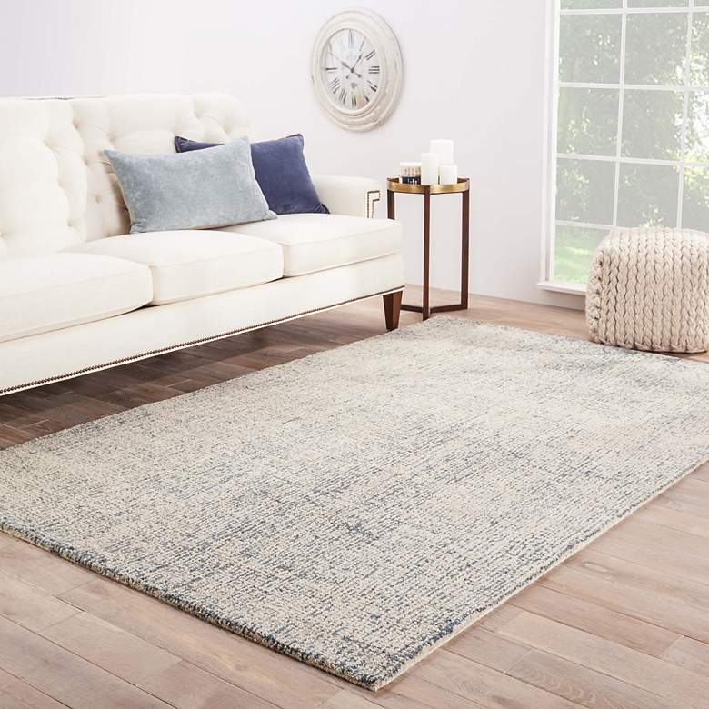 Image 1 Britta Oland BRT03 5'x8' Blue and Light Gray Wool Area Rug