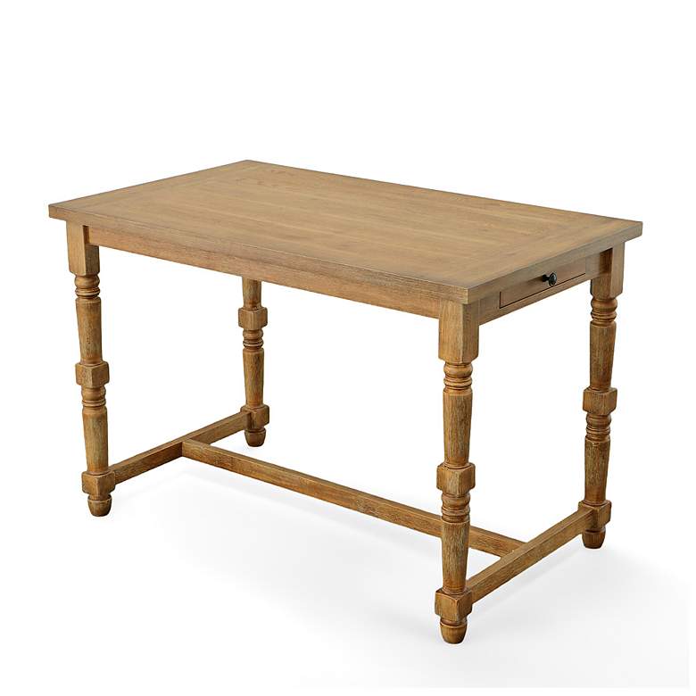 Image 1 Brittany 54" Wide Vintage Honey 2-Drawer Bar Table