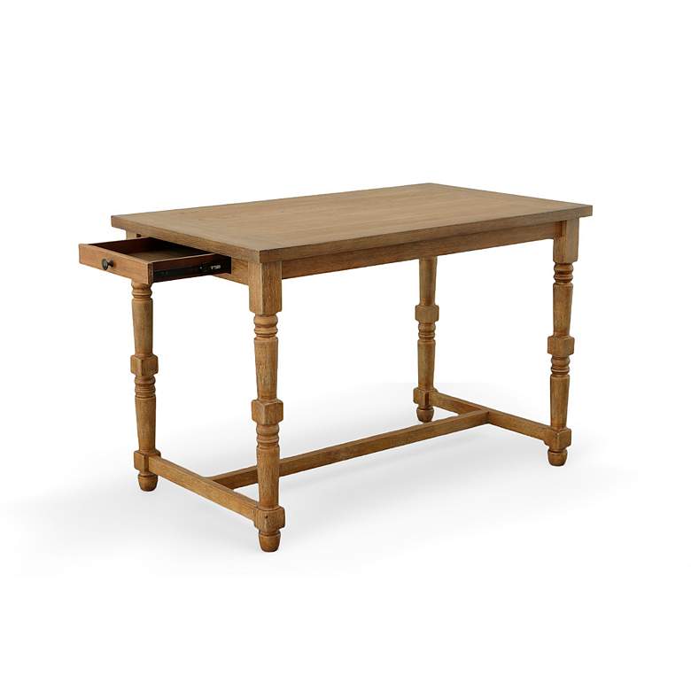 Image 5 Brittany 54" Wide Vintage Honey 2-Drawer Bar Table more views