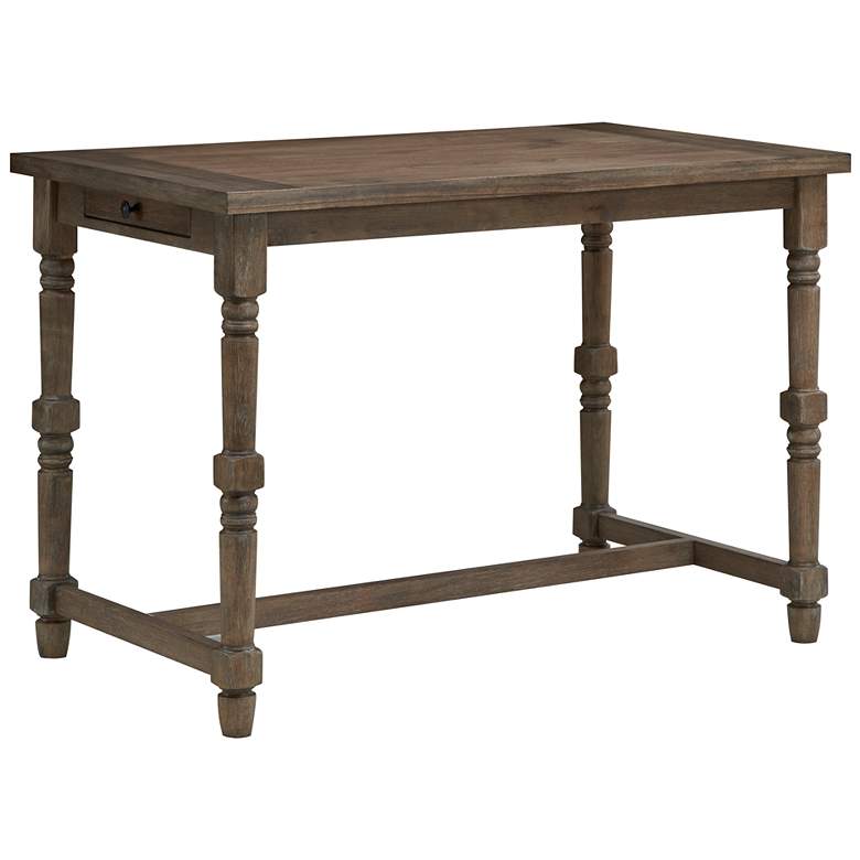 Image 1 Brittany Deluxe 54" Wide Vintage Walnut 2-Drawer Bar Table